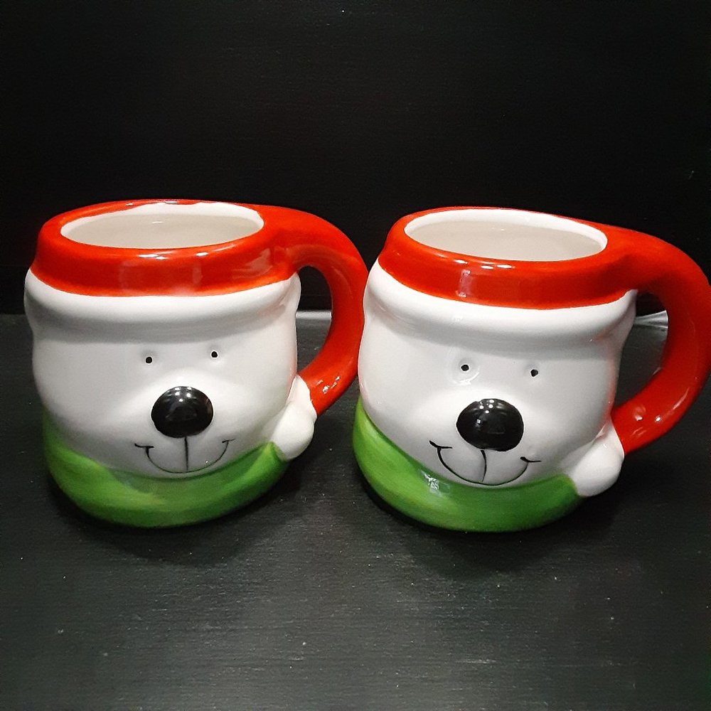 2 New Never Used Royal Norfolk Christmas Coffee Mugs Cups Polar Bear